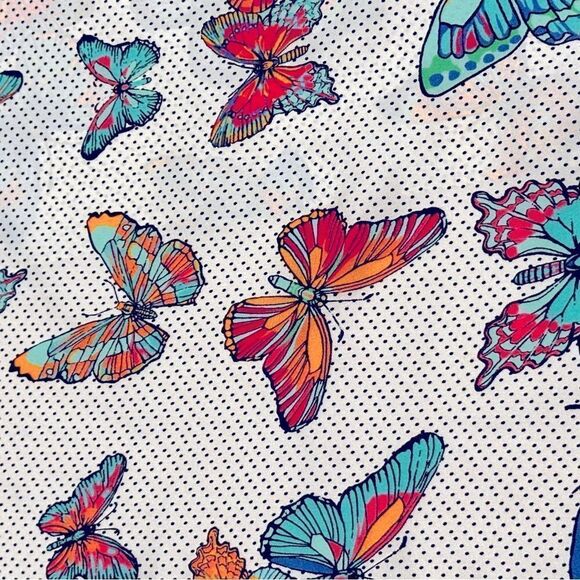 Vintage ECHO silk black white polka dot brilliant butterfly scarf 10” x 54” - Picture 8 of 8